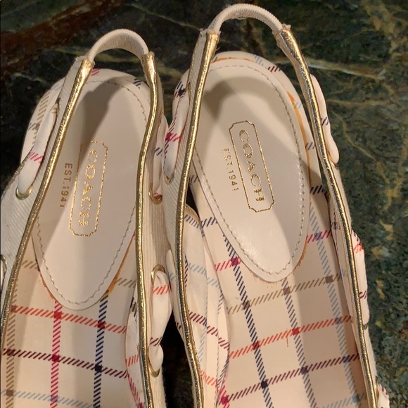 Coach summer wedge with plaid detail - Picture 2 of 6